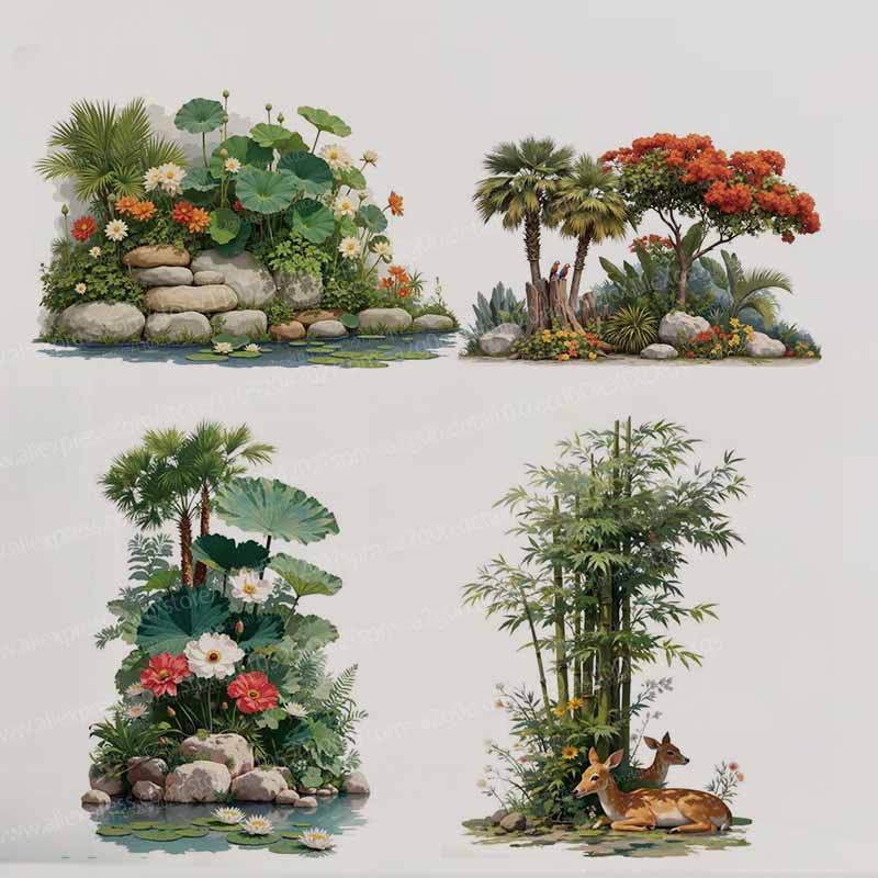 Pvc Panel Background - Adesivos de Parede de Plantas Tropicais